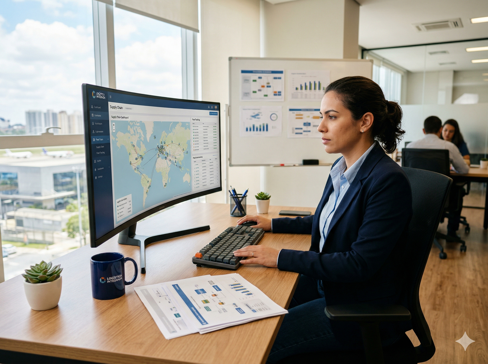 Coordenador acompanhando entregas no painel web